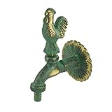 patiniertes kupferblech Garten Wasserhahn Hahn Gockel Nostalgie Auslaufhahn Auslaufventil nostalgisch