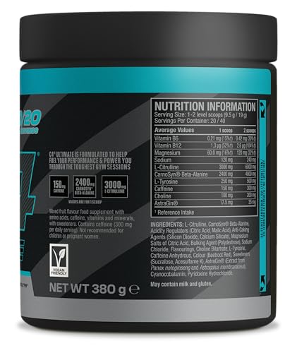 C4 Ultimate Cellucor 520g goût Cosmic Rainbow pour une endurance décuplée - 5