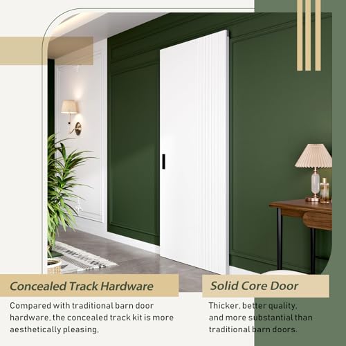 Image of Fredbeck 40in Concealed Barn Doors Hidden Ghost Sliding Door with Hardware