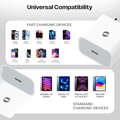 Image of Mozen by Amkette iPhone Charger Adapter 20W (MFi-Standard & BIS Certified) for iPhone 17 /17 Air /17 Pro /17 Pro Max,16 /16 Plus /Pro /Pro Max, 15 /14 /13 /12 /11 Series, Airpods & iPads, 1 Year Warranty