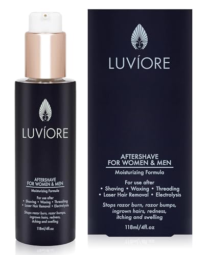 LUVIORE Ingrown Hair Treatment Solution (4 oz) - After Shave for Women & Men - Ingrown Hair treatment for bikini area - razor burn treatment women bikini - Moisturizing Serum for Women & Men