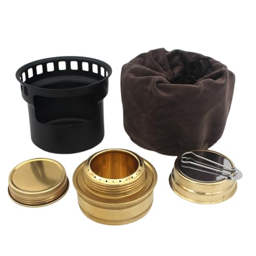 Bikevista Estufas de Alcohol de Aluminio para Acampar, Horno PortáTil para Barbacoa y Picnic, Estufas de Alcohol a Prueba de Viento, Estufas para Cocinar al Aire Libre, Negro