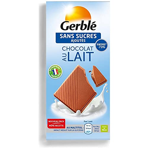 Gerblé Chocolate con leche sin azúcar añadido, 80 g (15 piezas)