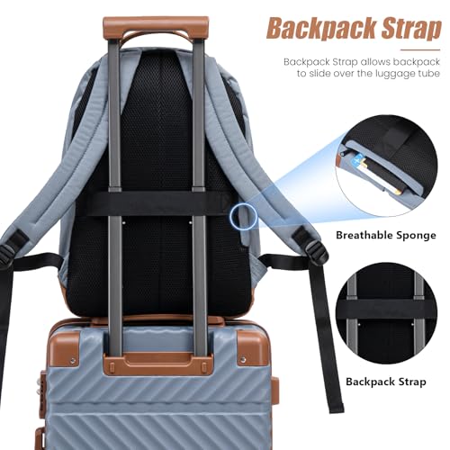 Image of Cosbarn Carry On Luggage 22x14x9 Airline Approved,3 Piece Luggage Set | Lightweight ABS Hardside Luggage,20Inch Carry On Suitcase,Suitcases with Wheels,TSA-Approved LocK,With Matching Backpack