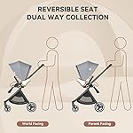 Kinderwagen Verstellbarer Fahrtrichtung,ELITTLE EMU Klappbar Buggy bis 25kg Allroad,Buggy Ruckwartsgerichtet, Kinderwagen mit Liegefunktion fur Klein von 0 bis 3,Grau