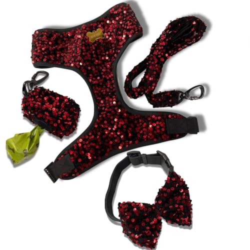 Save 86% Off ₹1699 - ₹232 Sequins Set for Dogs & Cats - Harness, Leash, Collar & More