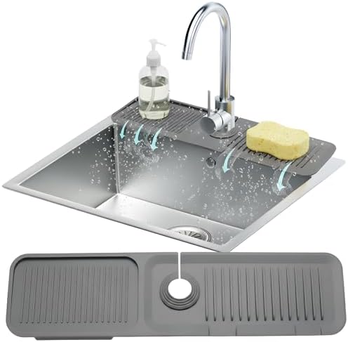 24” Silicone Faucet Mat For Kitchen Sink, Kitchen Sink Splash Gua...