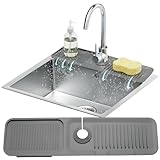 24” Silicone Faucet Mat For Kitchen Sink, Kitchen Sink Splash Guard Behind Faucet, Kitchen Faucet Mat For Kitchen Sink, Kitchen Sink Faucet Mat Splash Guard and Sink Water Splash Guard (Gray)