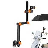 Soporte de abrazadera para paraguas, soporte telescópico ajustable de 360 grados, soporte para paraguas para bicicleta, silla de ruedas, silla de paseo
