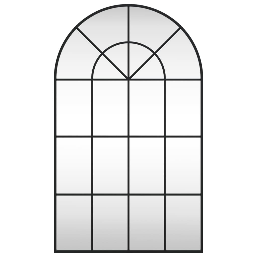 vidaXL Miroir Mural Noir 60x100 cm Arche Fer