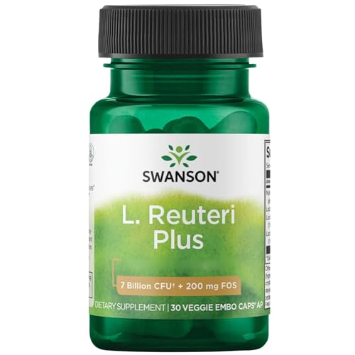 Swanson L. Reuteri Plus 7 Billion Bacterial Cultures 30 Vegan Capsules SOYA-Free Gluten-Free GMO-Free