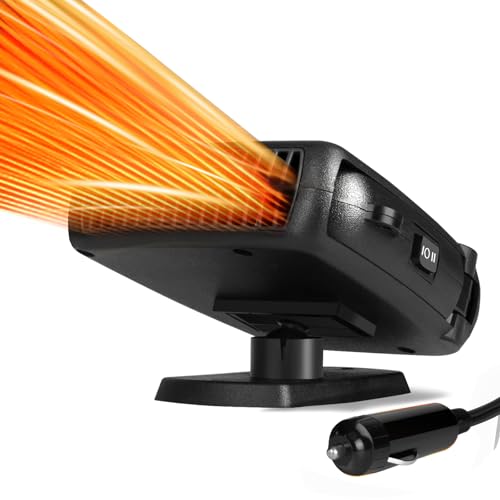 LMFEB 12V/150W Car Heate,Handle 2-in-1 Portable Fast Heating Car Heater for Vehicle with Heating/Ambient Wind Fan, Plug into Cigarette Lighter 360 Degree Rotation Defroster Defogger for Car Windshield by LMFEB - Used condition - US$5.85