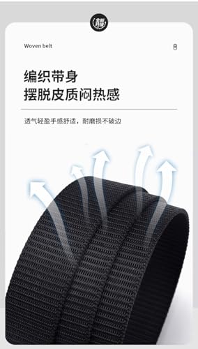 Tactical Nylon Web Belt, Military Style with Quick-Release Buckle, Black3