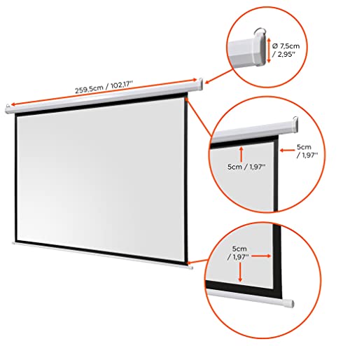 celexon Basic Motor-Leinwand 135 | 240x240 cm 1:1 | elektrische Full-HD 4K Beamer-Leinwand f&uuml;r Heimkino oder B&uuml;ro-Pr&auml;sentationen | geeigent zur Deckenmontage oder Wandmontage | inkl. Fernbedienung