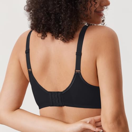 Image of DELIMIRA Women's Seamless Tshirt Bras Plus Size Full Coverage Underwire Lightly Lined Bra Up to F