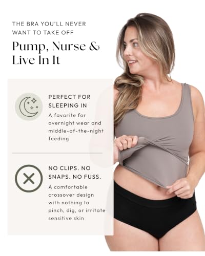 Image of Larken Hands Free Pumping Bra for Breastfeeding | Breast Pump - Maternity Bras for Pregnancy, Pumping & Nursing Bra in One