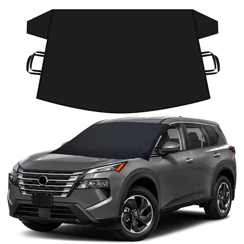 Image of EcoNour Windshield Cover Compatible for Nissan Rogue | Windshield Cover for Ice and Snow with S-Hook Straps | Heavy-Duty 600D Oxford Winter Car Cover, Waterproof & Anti-Slip