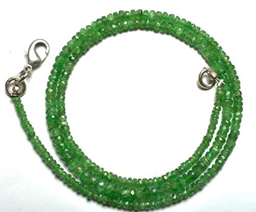 BEADS GEMSTONE 1 Strand Natural 17 inches full strands Green Garnet tsavorite Faceted Rondelle beads super Necklace 2 TO 4.5 MM Code-HIGH-22281