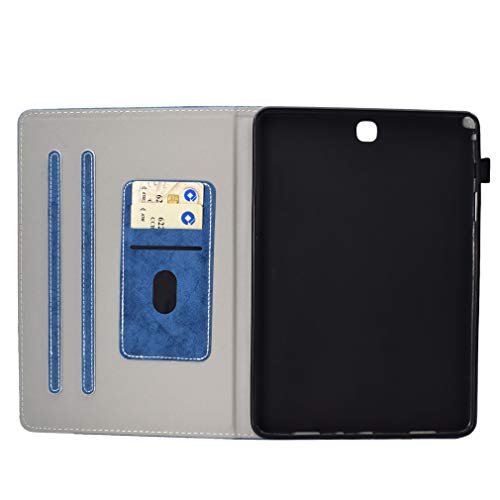 LMFULM® Tablet Étui pour Samsung Galaxy Tab A/SM-T550 / T555 (9,7 Pouces) PU Cuir Ultra Mince Sommeil/Réveil Couverture Magnétique Housse Stent Fonction Flip Cuir Bleu – vue 4