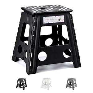 HOUSE DAY 16 inch (40 cm) opvouwbare opstapkruk – grote keuken opvouwbare opstapkruk voor volwassenen ruimtebesparende vouwkruk voor kinderen en volwassenen stap duurzame plastic kruk zware opvouwbare