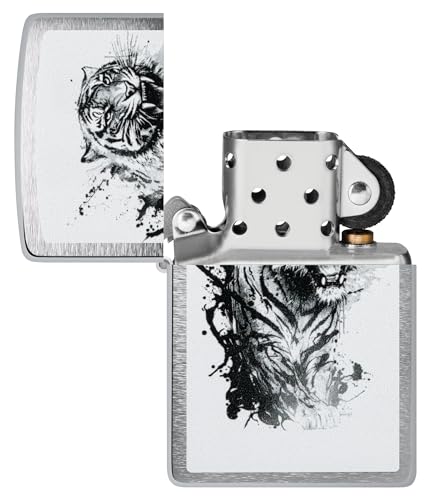 Encendedor Zippo Tiger Splash Acabado Cromo miniatura 4