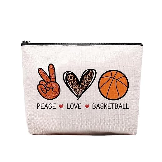 CEASQVAA Basketball Gifts for Women - Cosmetic Bag Gifts for Players, Fans & Friends - Travel Makeup Pouch