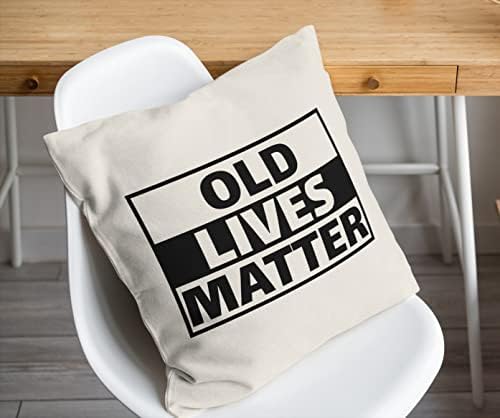 Old Lives Matter Linen Cushion Covers 18x 18- 50th 60th 70th 80th Birthday Gifts for Men and Women, for Dad, Mom, Uncle, Aunt, Grandad, Grandma, Birthdays Christmas Funny Gift