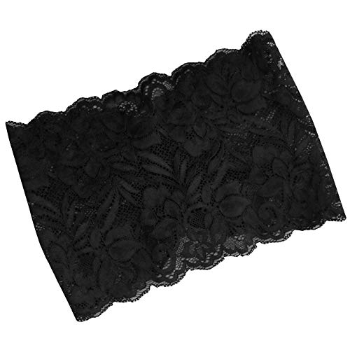 Oyabridal Stretch Lace Turban Headbands - Wide Headbands for Women's Yoga and Headwraps (Black)