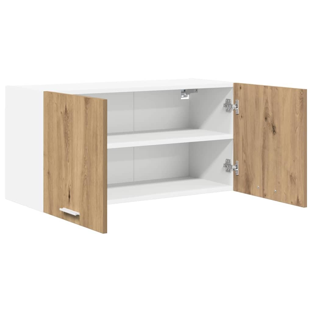 Armoire suspendue en chêne Artisan 80 x 31 x 40 cm avec beaucoup d'espace de rangement, 2 portes à charnière, pour cuisine, salle à manger, garde-manger et bar café, solution de rangement