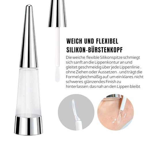 Lip Plumper,Lip Plumper Extreme Volumen,Transparenter Lipgloss,Extreme Plumping Lip Fuller,Feuchtigkeitsspendender Lipgloss mit Hyaluron & Jojobaöl,Voluminisierende Formel,Nicht klebrig - #2 Beginner