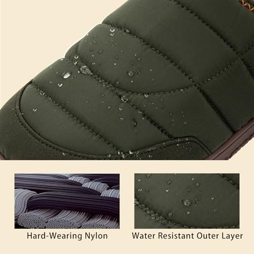 LongBay Mens Slip on Slippers Two-Tone Indoor Outdoor House Shoes Memory Foam Camping Garden Down Clogs3