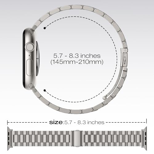 Image of Metal Band Compatible with Apple Watch Bands for Men 49mm 46mm 45mm 44mm 42mm 41mm 40mm 38mm, Stainless Steel iWatch Bands for Apple Watch Ultra 3 2 1 /Series 11 10 9 8 7 6 5 4 SE