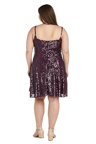 Image of Mini Sequined Evening Dress W /Square Neck & Adjustable Spaghetti Straps