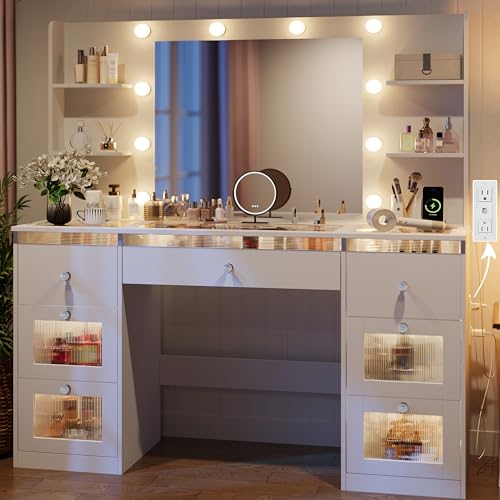 IFSEB 7-Lighted Drawer Vanity