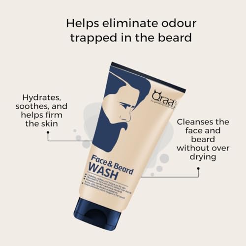 Image of Qraa Men Face and Beard Wash | 2 in 1 Beard & Face Wash | Rosemary & Aloe Vera for Deep Cleansing |100gm X 3 | Refreshes & Soothes | Stimulates Beard Growth | (Pack Of 3, 300, gram)