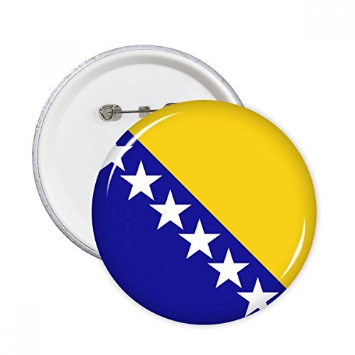Badge Bosnie-Herzégovine drapeau national rond en lot de 5 pièces multicolores taille M pour vêtement