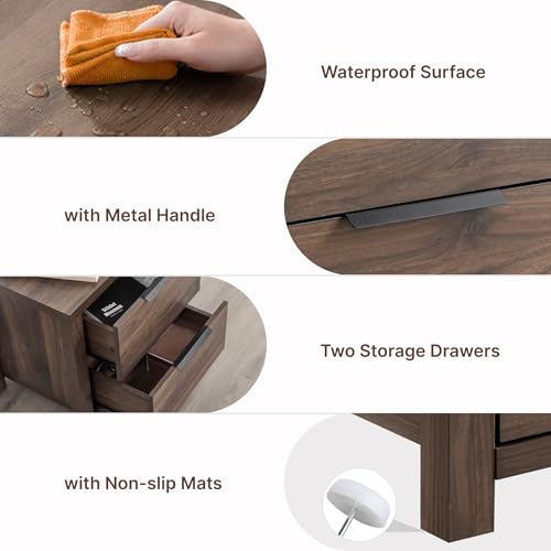 image for KISLOT 3 Pieces Bedroom Set, Queen Size Wood Platform Bed Frame and 2 