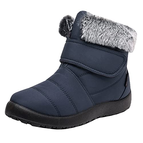 Bottes de neige femme chaudes à doublure amovible contre le gel et les sols glissants