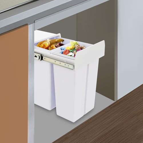 Canasta de basura doble extraíble para cocina bajo gabinetes miniatura 3