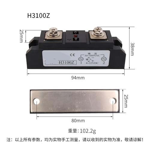 Relais à semi-conducteurs DC-AC H3300Z module industriel 300A 100A triphasé - 2