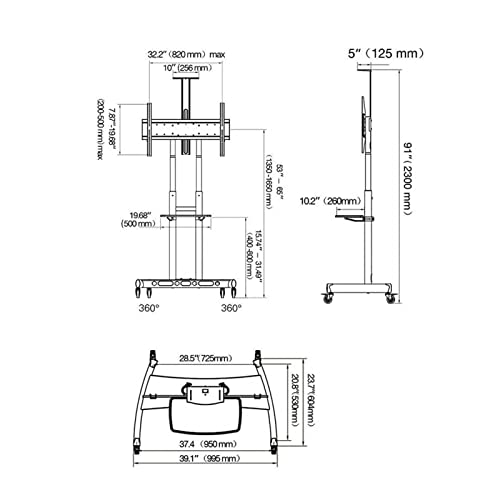 Soporte móvil para TV ajustable para pantallas 50-75" miniatura 2