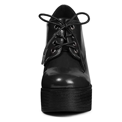 Allegra K Women's Platform Lace Up Chunky Heel Ankle Boots3