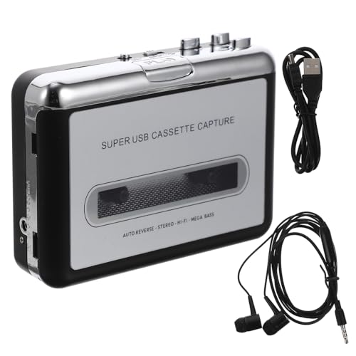 DECORNIJIA Convertidor USB para Casete Portátil Reproductor de Cinta Digital con Software de Transferencia por Batería o USB Diseño Compacto Necesidad de Controladores Compatible