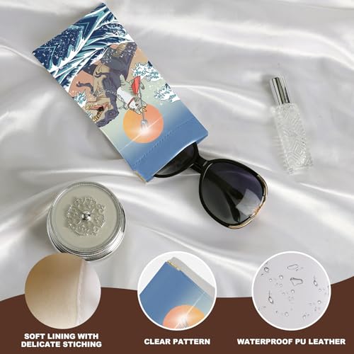 Image of Anikathy 2Pcs Sunglass Eyeglass Glasses Case Soft PU Leather with Cleaning Cloth Cute Glasses Pouch Bag for Men Women Girs