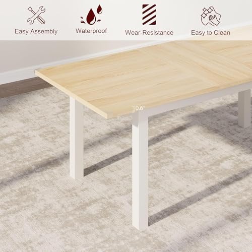 Mesa de comedor extensible de 47.2 a 63 pulgadas con marco de metal resistente 5