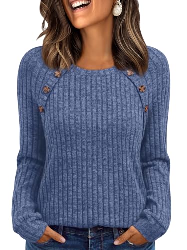 Image of LILLUSORY Womens Tops Long Sleeve Shirts Fall Lightweight Sweaters