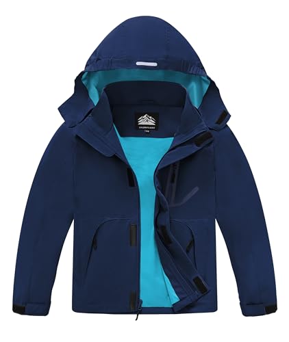 Image of Boys Rain Jacket Kids Lightweight Rain Jackets Waterproof Hooded Windbreaker Outdoor Coats for Boys Girls