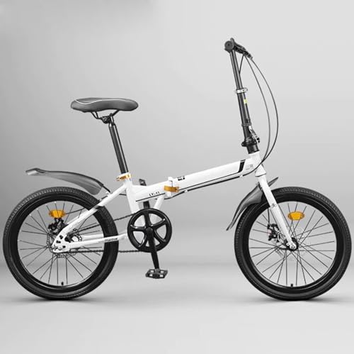 Bicicleta Plegable 22 Pulgadas con Freno Disco Doble Acero Al Carbono Engrosado Ruedas Antideslizantes y Resistentes Al Desgaste Adecuadas para Desplazarse Jugar y Viajar C,22 Inches