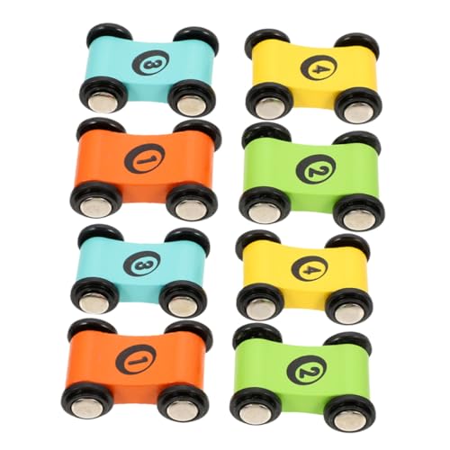 Milisten 8 piezas coche de carreras madera de colores para niño niña para despertar juegos educativos superficie lisa y segura perfecta como