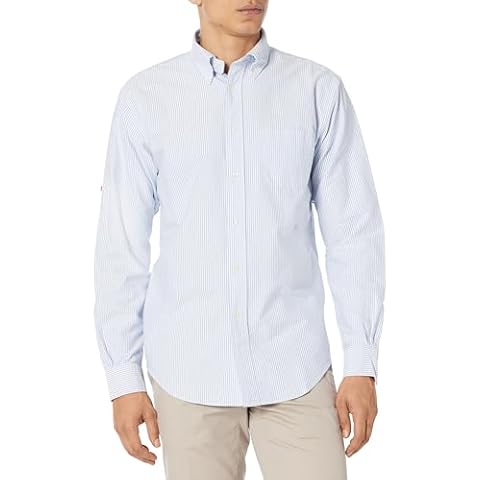Brooks Brothers Men's Long Sleeve Button Down Original Oxford Cotton Sport Shirt, Blue, Large Cover